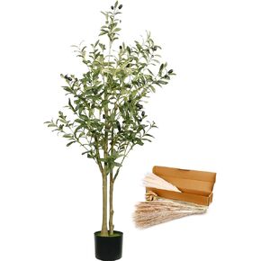 Artificial Olive Tree 6ft Tall Faux Olive Tree with Natural Wood Trunk and Lifelike Fruits Olive Trees Artificial Indoor for Home Office Decor Indoor Artificial Olive Tree Housewarming Gift