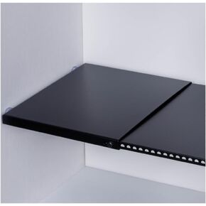 Adjustable Locker Shelf Organizer | Heavy Duty Metal 9.25"-16.5" Expandable Shelf for Kitchen Cabinet Organizer | Black Locker Shelf for School Locker, Home & Gym | Small Locker Shelf