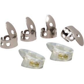 Golden Gate GP1-4W Thumb & Finger Pick Pack – Stainless Steel/White – Large