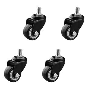 MroMax 1.5 Inch Stem Casters, PU Casters Without Brake, Each Capacity 88Lbs Heavy Duty Swivel Caster with M10 x 15mm Threaded Stem for Shopping Carts, Trolley and Workbench(Pack of 4)