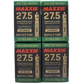 Maxxis Welter Weight 27.5 x 1.50-1.75 48mm Presta FV Bike Inner Tube, 4 Pack, STB2179-4