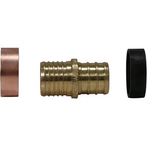 10 Pieces XFITTING 3/4" Pex x 3/4" PB (Polybutylene) Splicing Coupling with Ring, Repair Kit, Brass