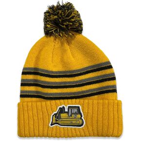 John Deere Toddler Boy Dozer Stripe Knit Beanie-Yellow Jd/Black