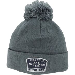 ZHATS Standard NCAA Officially Licensed Pom Beanie Patch Switchback Gray, Grey, One Size