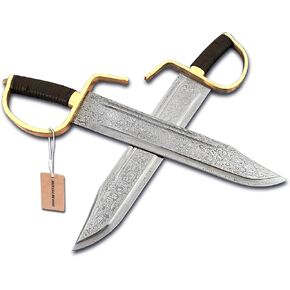MURASAME Chinese Wing Chun Butterfly Sword Damascus Folded Steel Blade Sharp Handmade