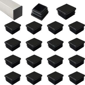 20mm Square Plastic Plug, Tubing Post End Cap, Chair Glide for Table Chair Shelf Insert Finishing Plug 20 pcs
