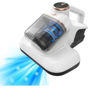 Mattress Vacuum Cleaner - Handheld Vacuum Cleaner with UV-C Lamp and 16 Kpa 500W Powerful Suction, Dual Dust Box with Washable Filter, High Speed Suction, High Heating Technology (Cordless)