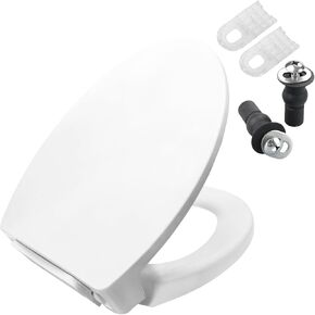 SS114 Soft Close Toilet Seat Compatible with TOTO SS113/SS154/SS224/SS204, Elongated Soft Close Toilet Seat Replacement Parts with Toilet Seat Bolts and Nut - ‎Cotton White