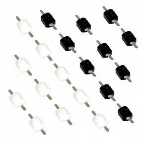 20 Pcs 1208YD DC 30V 1A Black + White Latching Micro Push Button Switch Self Lock Mini On Off Switch Micro Switch for Flashlight Light Lamp Wall Outlet Electronic DIY