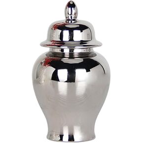 Yajuyi Ceramic Vase Porcelain Ginger Jar Chinese with Lid Tea Storage Jar Temple Jar for Storage Tank, Arrangement,Party, Weddings, White