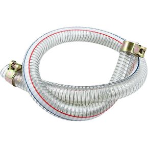 خرطوم شفط مقسم السجل 1/10 بوصة معرف × 1-1/5 بوصة OD مقسم سجل وخرطوم بولي كلوريد الفينيل لشفط أسلاك الفولاذ شديد التحمل مع مشابك يتحمل الضغط العالي للأشعة فوق البنفسجية