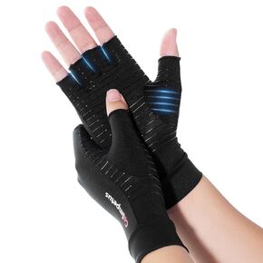 Arthritis Gloves, Fingerless Non-Slip Breathable Gloves for Arthritis Carpal Tunnel Pain Relief, Hand Pain, Fit Women & Men | Medium