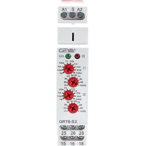 GEYA Asymmetric Cycle Time Relay 1SPDT 16A AC230V Cycler Repeat Timer Delay Relay Din Rail Modular(GRT8-S1,AC230V)