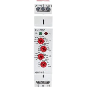 GEYA Asymmetric Cycle Time Relay 1SPDT 16A AC230V Cycler Repeat Timer Delay Relay Din Rail Modular(GRT8-S1,AC230V)