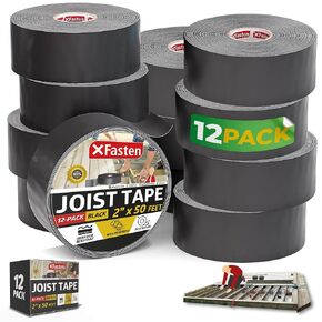 XFasten Joist Tape for Decking 2 Inch x 50 Feet Weatherproof Butyl Sealant Deck Tape Joist - Deck Joist Tape 2 Inch Flashing Tape Waterproof Roof Flashing Tape Joist Guard Protection Tape
