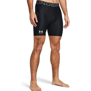 شورت ضغط HeatGear رجالي من Under Armour - ممتص للعرق مقاس XXL أسود وأبيض