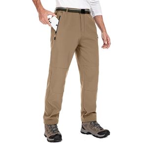 Men's hiking Snow Pants Skiing Winter Insulated Fleece lined Outdoor Water Trousers for Camping, Walking, Fishing