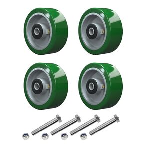 8" x 2" Industrial Casters, Polyurethane on Aluminum Wheel, Roller Bearing-1/2" Bore, Heavy Duty Casters- with up to 1400LB Capacity(1 Pack)