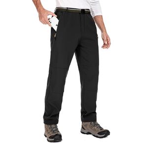 Men's hiking Snow Pants Skiing Winter Insulated Fleece lined Outdoor Water Trousers for Camping, Walking, Fishing