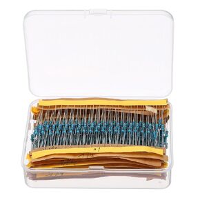 PATIKIL 30 Values Resistors Assortment Kit, 600pcs Metal Film Fix Resistors 10 Ohm-1M Ohm 1/4W 1% Tolerance for DIY Project Experiments,Blue