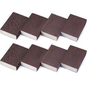 Onwon 8 Pieces Sanding Sponge - Assorted Grits Coarse Medium Fine Superfine Sanding Blocks, Washable and Reusable, for Polishing Wood, Metal, Furniture, Paint and Drywall