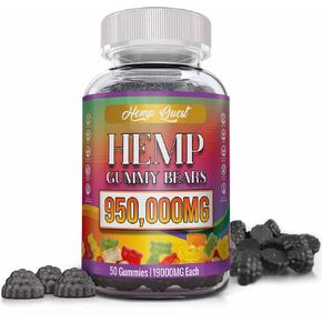 Hemp Gummies High Potency - Natural Pure Extra Strength with Hemp Oil Extract Vegan Edibles for Adults Vegan, Low Sugar, Made in USA