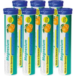 German Magnesium Oxide Supplement | Effervescent Tablets | Orange Flavor – 200 mg Magnesium per Serving | Sugar Free, Vegan – T&D Pharma – Made in Germany