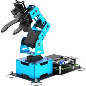 Robotic Arm for Raspberry 5 4B Robot Kit Open Source Programming AI Vision 5DOF/Axis Robot Arm, Coding Smart Robot Learning for Teens Adults, RPi Board Not Included