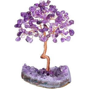 jovivi جمشت كريستال شجرة الحياة، جمشت قاعدة العنقودية شجرة المال بونساي الزينة، شجرة كريستال للطاقة الإيجابية، شجرة الأحجار الكريمة المصنوعة يدويا، غرفة مكتب مكتب الأرجواني فنغ شوي شجرة ديكور in Kuwait