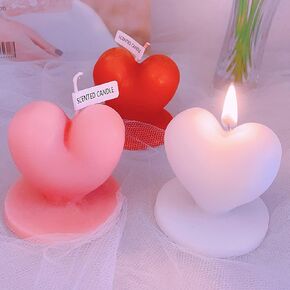 Heart Shape Scented Candle,120GRomantic Standing Love Soy Wax Aroma Decorative Candle for Valentine's Day Wedding Birthday Gift,Prefect for Meditation Stress Relief Mood Boosting (Red)
