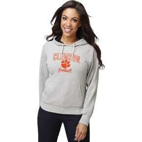 FOCO Women's College Team Logo Soft Gray Woven Fashion Long Sleeve Hoodie