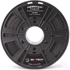3DXTECH - 1.75mm Obsidian Carbon Fiber + PA6 - Markforged Onyx Alternative 3D Filament 1kg Reel, 3D Printing Filament - Made in USA (Black, 1.75mm)