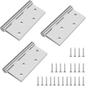 Door Hinges 4'' Ball Bearing Stainless Steel Heavy Duty Hinges 4 x 3 inch with Thickness 0.3cm Commercial Grade Door Hinges 3 Pack (Black)