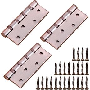 Door Hinges 4'' Ball Bearing Stainless Steel Heavy Duty Hinges 4 x 3 inch with Thickness 0.3cm Commercial Grade Door Hinges 3 Pack (Black) in Saudi Arabia