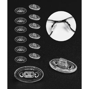 6 Pairs Replacement Nose Pads for Oakley Eyeglasses/Sunglasses, Anti-Slip Clear Silicone Nose Pieces Guards (Airbag Push-in Glasses Nose Pads)