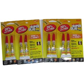 The Original Super Glue - 4 Packages of 2 (Total 8 Tubes)