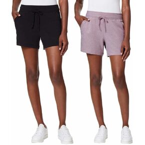32 Degrees Cool Womens 2-Pack Pull On Short (as1, Alpha, l, Regular, Regular, Black/Heather Nirvana)