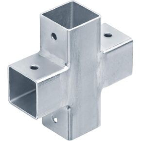 6PCS 1" X 1" X 1" X 1" Square Tube Cross Connector, 4 Way Connector Metal Pipe Clamps, 1.2mm Thickness