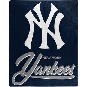 NORTHWEST ENTERPRISES MLB Signature Design 50"x60" Raschel Throw Blanket (New York Yankees)