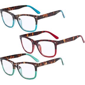 Eyekepper Cat Eye Reading Glasses with Screwless Spring Hinges Metalless 6 Pack for Women Large Thick Frame Readers +2.00