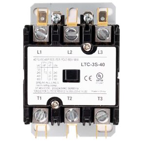 Canamax Premium 3 Pole Contactor 40 Amp 240VAC Coil Exact Fit with Relays, Air Conditioner, Heat Pump, Refrigeration Systems