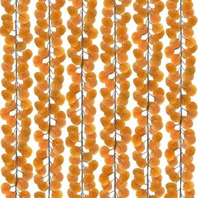 CQURE 12 Pack Fall Garland,Artificial Fall Eucalyptus Leaves Garland Table Greenery Wreath Vines for Wedding Party Table Wall Room Decor