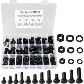 SHAOHUA 328PCS M3/M4/M5/M6/M8/M10/M12 Metric Bolt Assortment Kit, 304 Stainless Steel Heavy Duty Flat Hex Head Screws Bolts and Nuts Kit, Nuts Flat Gasket and Lock Washers Assortment Kit(Silver) in Kuwait