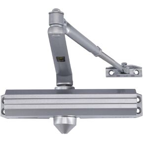 CLG HARDWARE Medium/Heavy Duty Commercial Door Closer DC7016 - Surface Mounted, Grade 1- ADA & UL 3 Hour Fire Rated, Adjustable Size 1-6 for Entrances & Aluminum Storefronts - US26D Aluminum