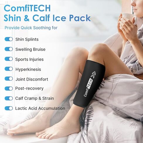 Comfitech Shin Splint Ice Pack Wrap for Entire Leg and Calf, Elbow Knee Ice Sleeve for Swelling, Bruises and Sprains, Large Size in Saudi Arabia