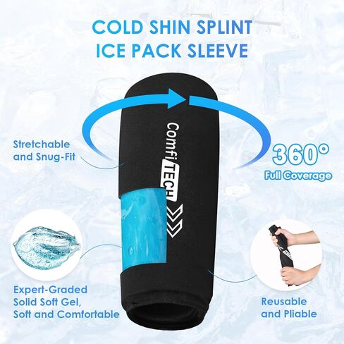 Comfitech Shin Splint Ice Pack Wrap for Entire Leg and Calf, Elbow Knee Ice Sleeve for Swelling, Bruises and Sprains, Large Size in Saudi Arabia