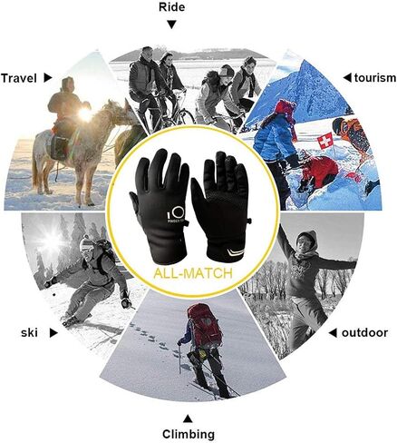 FINGER TEN Winter Gloves Men Women Touchscreen Waterproof, Running Cycling Liner Fleece Pair in Saudi Arabia
