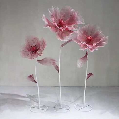 5.58ft Large Silk Artificial Flowers For Wedding Reception Props, Giant Flowers for Decoration, big flowers for Wedding Birthday Christmas Party Banquet, flores gigantes para decoracion, 3P*Red in Saudi Arabia