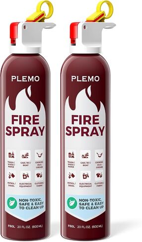 PLEMO Fire Extinguisher, All-in-1 Fire Spray for Home, Kitchen, Car, RV, Garage, Truck, and Camping, F60L, 2-Pack in Kuwait
