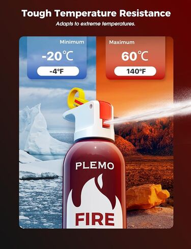 PLEMO Fire Extinguisher, All-in-1 Fire Spray for Home, Kitchen, Car, RV, Garage, Truck, and Camping, F60L, 2-Pack in Kuwait